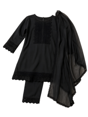 Midnight Lace Elegance 3-Piece Suit Set