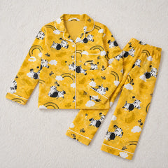 Safari Cloud Unisex Golden Yellow Linen Nightwear Set