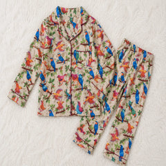 Songbird Meadow Unisex Linen Nightwear Set