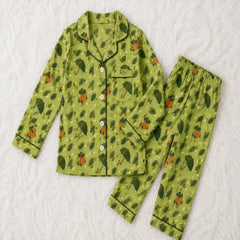 Rainy Forest Canopy Unisex Linen Nightwear Set